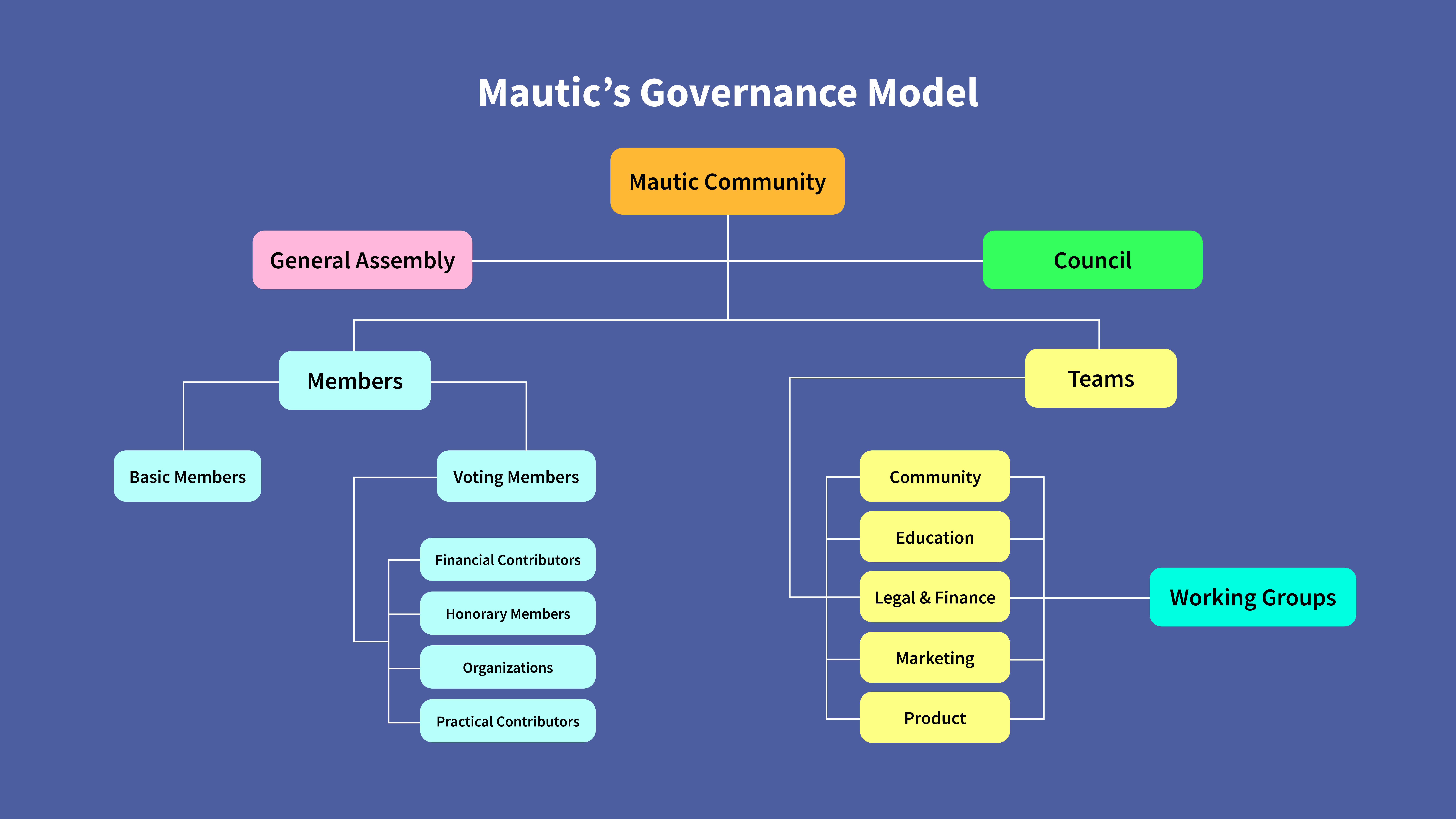 Diagram showing the structure of the governance model
